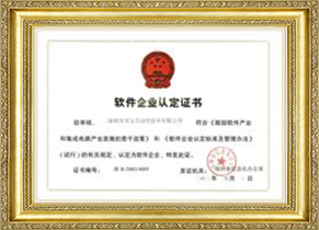 軟件企業認定證書